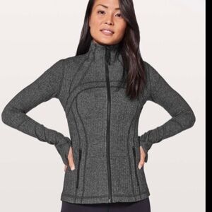 LULULEMON sz 12 DEFINE JACKET Black/Gray CLASSIC HERRINGBONE